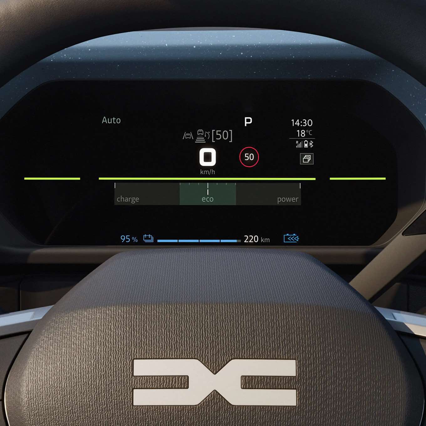 7 Zoll Fahrerdisplay im Dacia Spring